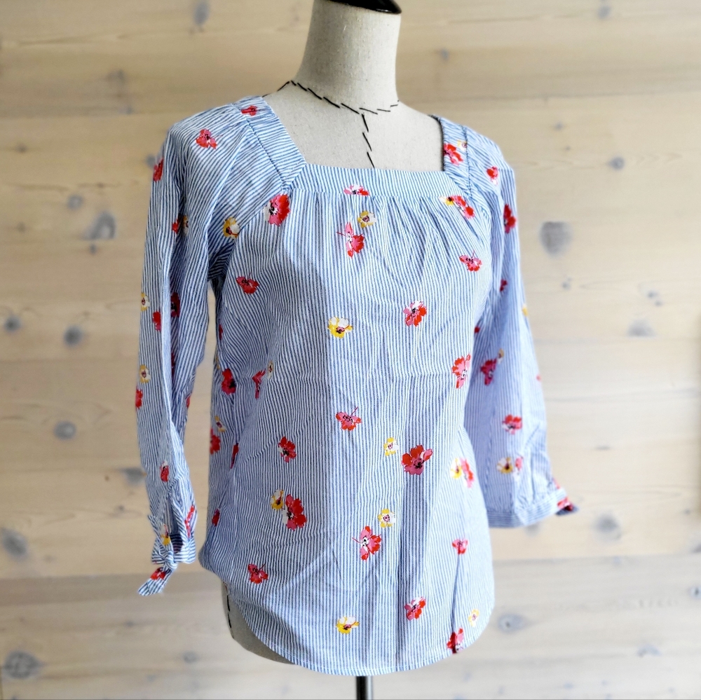 Old Navy Stripe and Floral Top size XS
